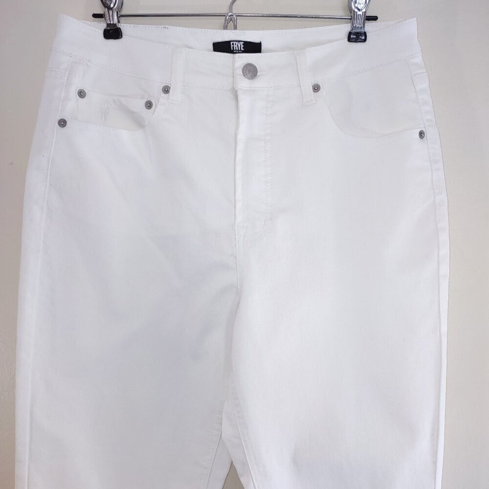Frye High-Rise Straight Leg Jeans Off-White Relaxed Stretch Women Sz 8/29 EUC - Picture 7 of 13